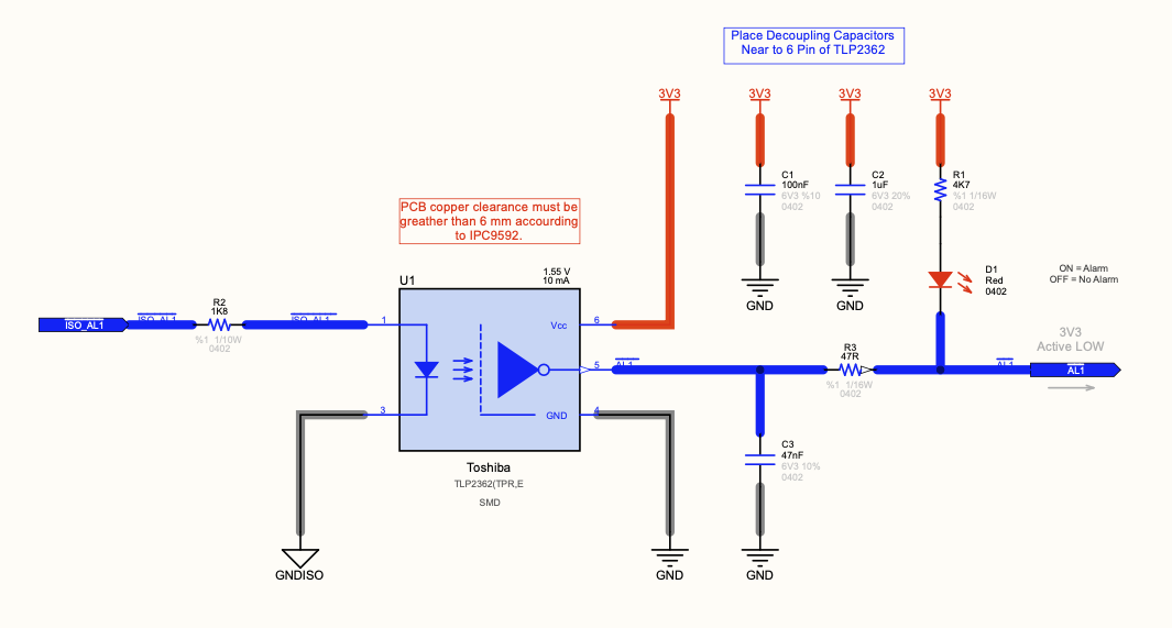 AL1 / AL2 Alarm Isolation Circuit